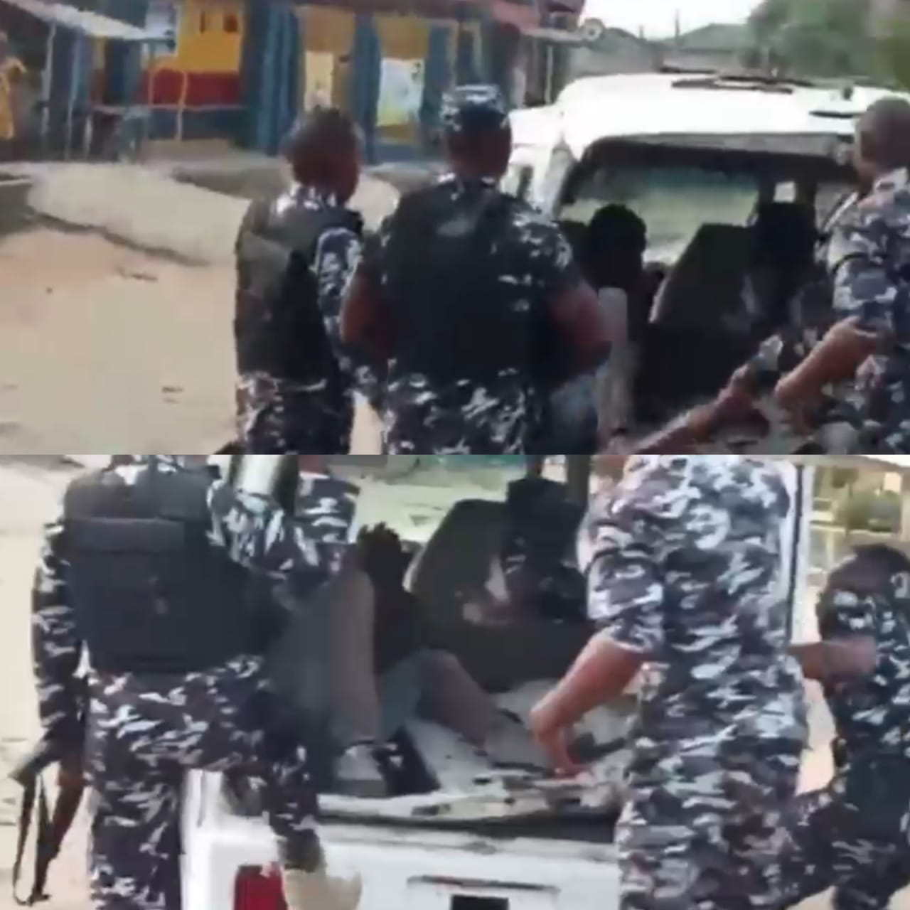 Residents applaud police officers who apprehended a political thug who tried to disrupt the elections in Oka-Afa (video)